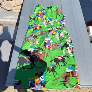 Spectacular Jay McLaughlin race horse silk dress! Size 6